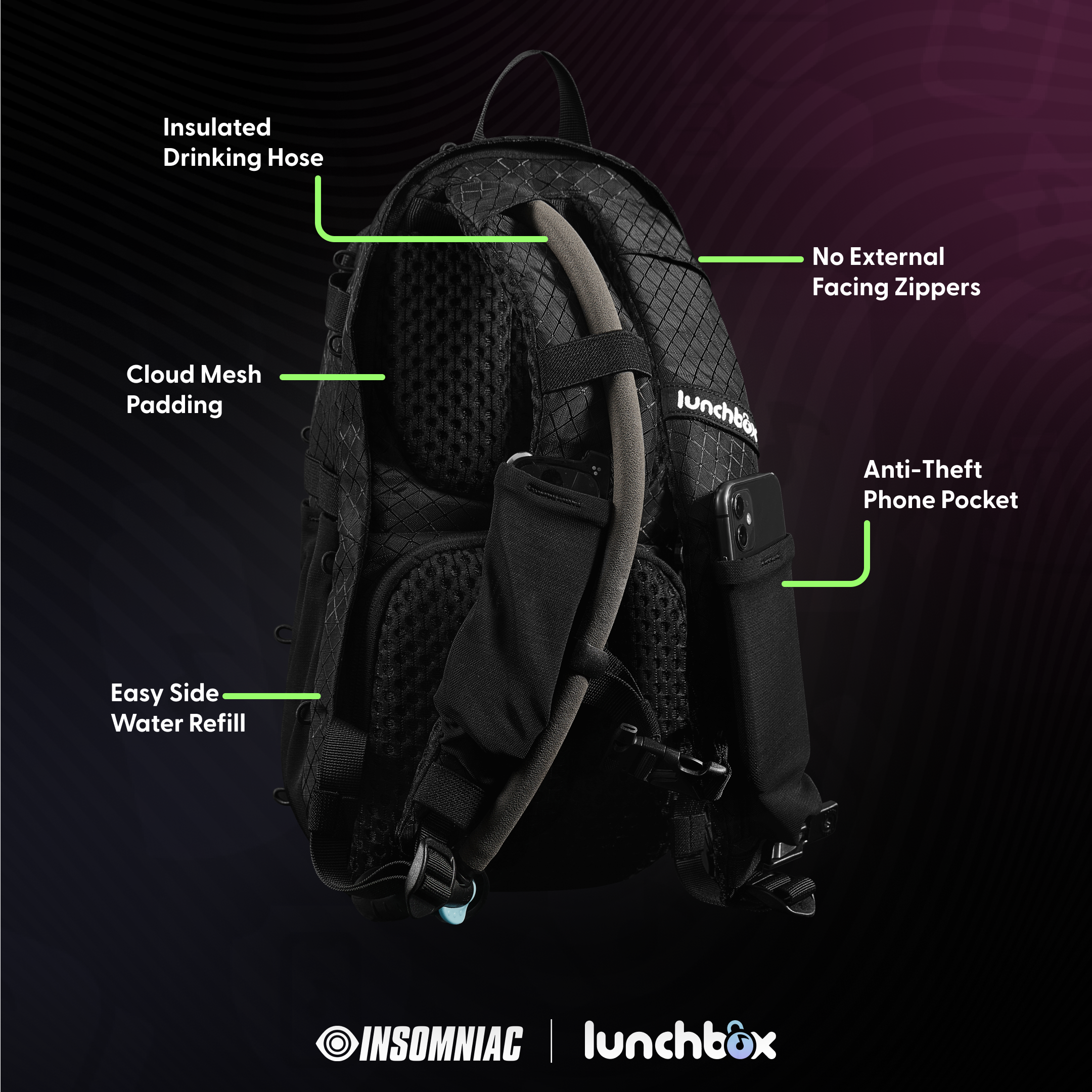 Insomniac 2025 Hydration Pack – Lunchbox Packs