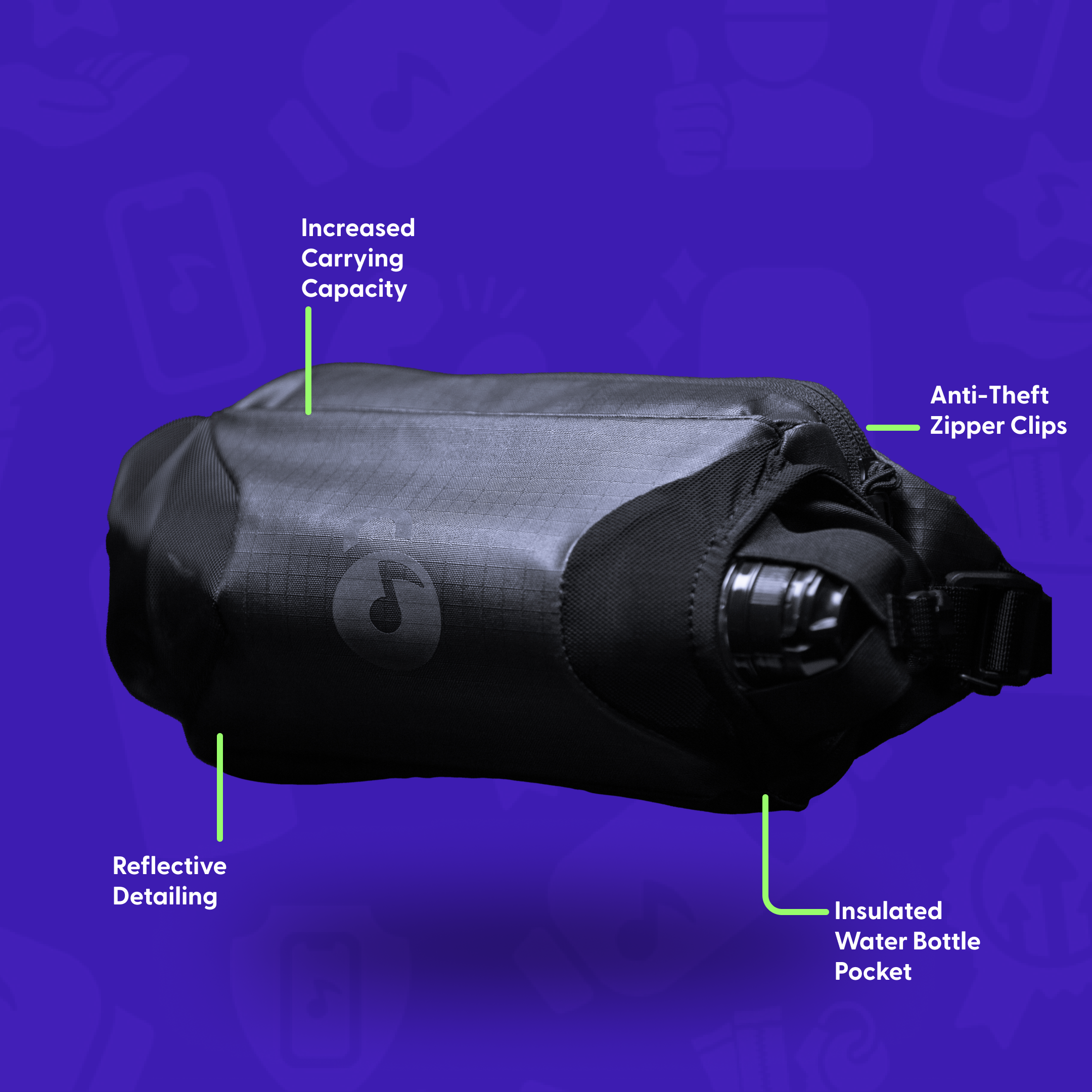 Anti-Theft Sling Pack with Hydration for Music Festivals