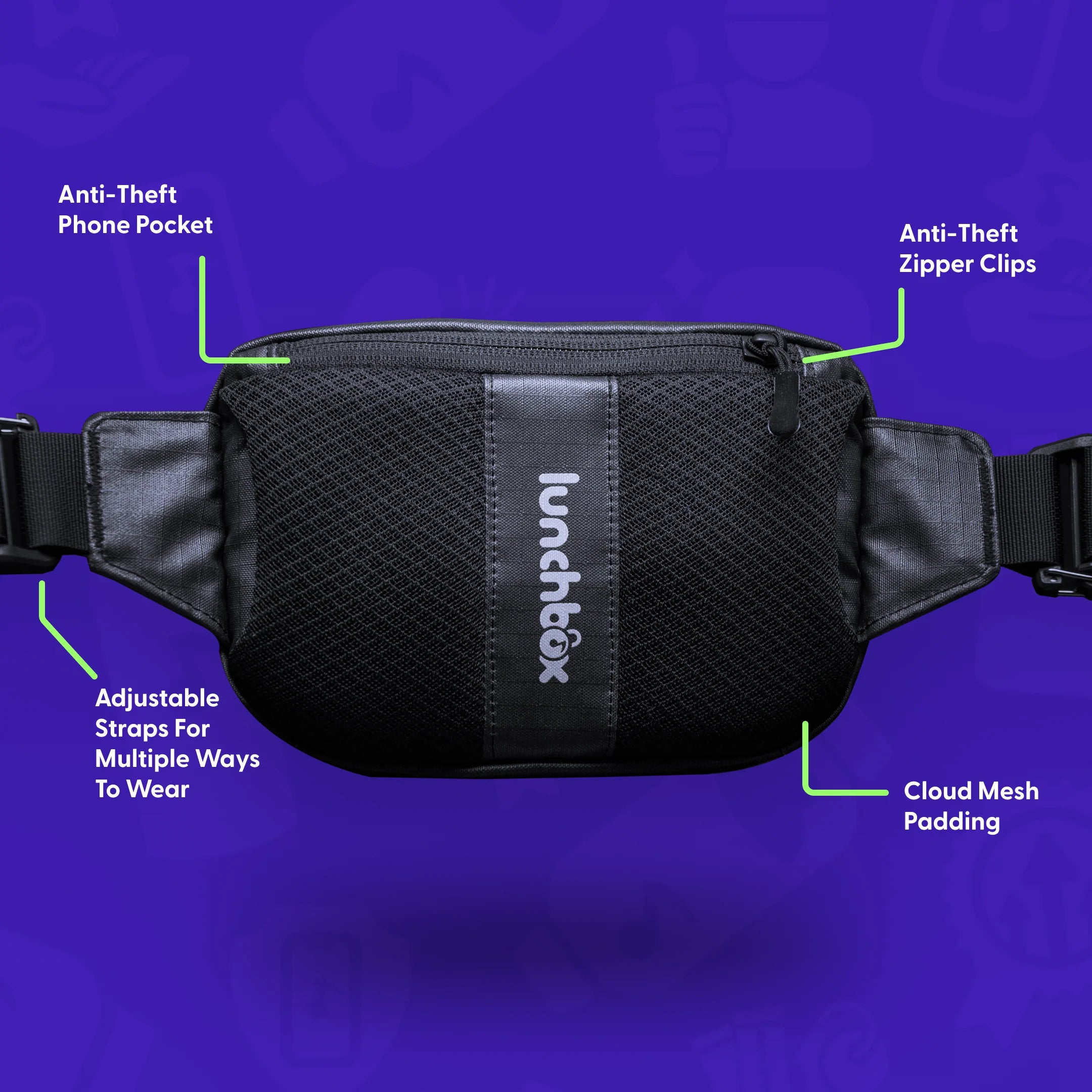 Anti-Theft Fanny Pack for Music Festivals, Concerts, Raves
