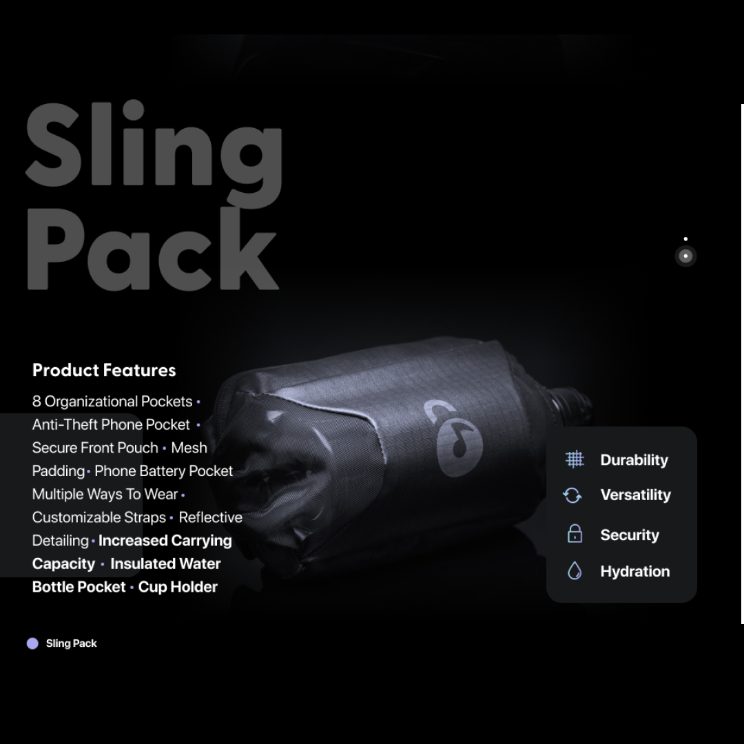 AntiTheft Sling Pack with Hydration for Music Festivals & Concerts