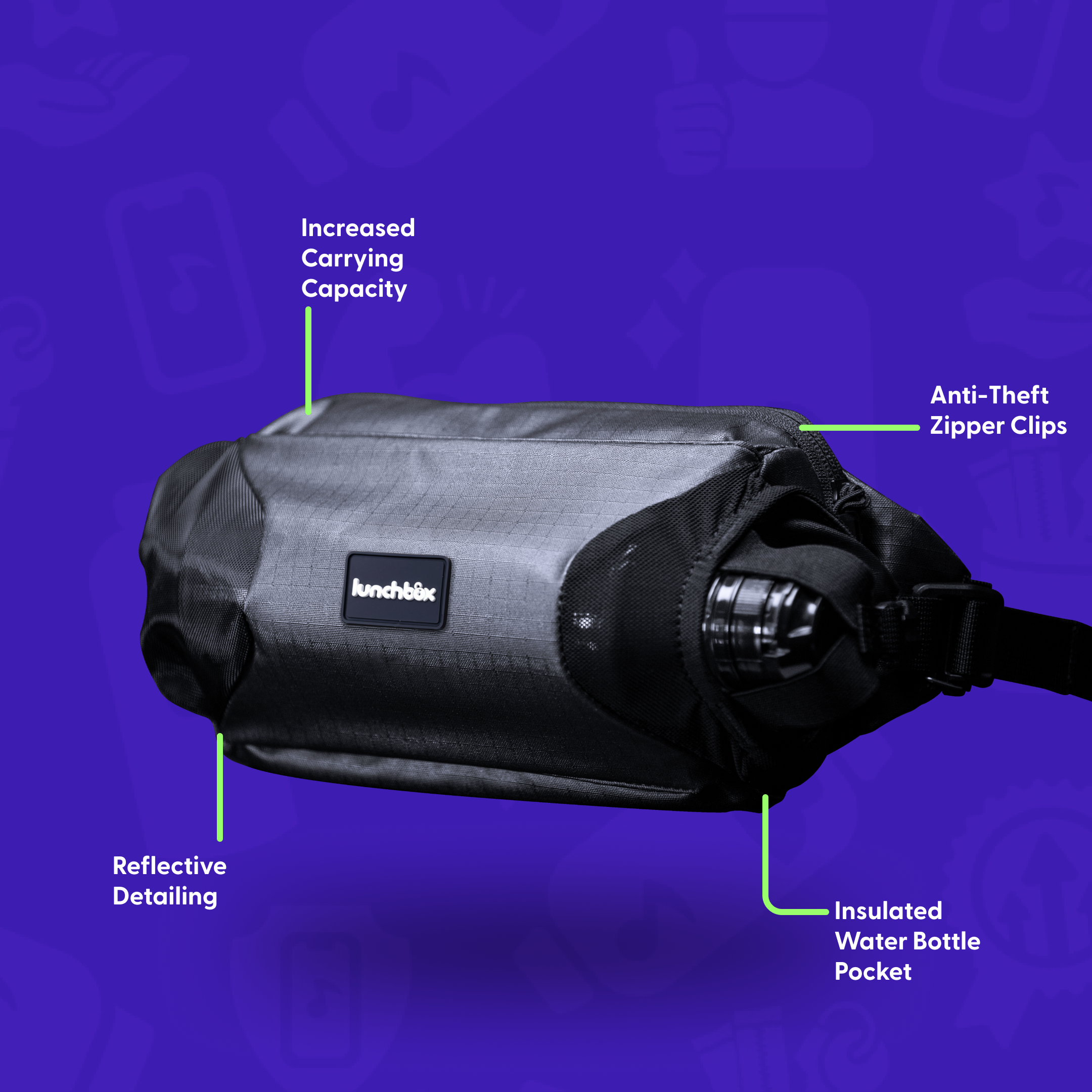 Anti-Theft Sling Pack with Hydration for Music Festivals & Concerts ...