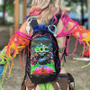 Festival attendee wearing the Lunchbox hydration pack featuring the official EDC Orlando 2026 custom skin.