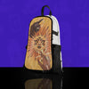 Soluna Skin on a white Lunchbox hydration pack, featuring a celestial sun and moon tattoo-style design with multiple eyes and reaching hands on a purple background